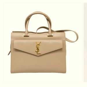 NEW! YSL Authentic Uptown Medium Leather Bag W/Removable Clutch With Dust Bag.